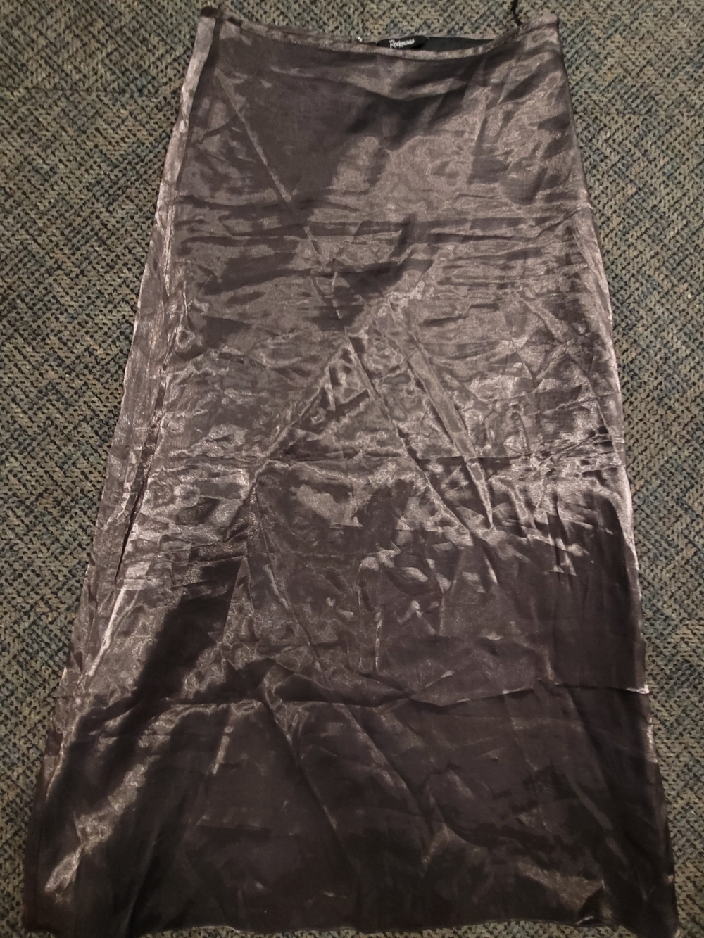 Rockman Shimery  Satin Maxi Skirt - Bronze